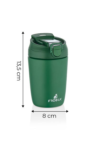 Kitchen Life Froska Leakproof Thermos Cup with Straw 550 ml Double Layer Stainless Steel, Locking Lid