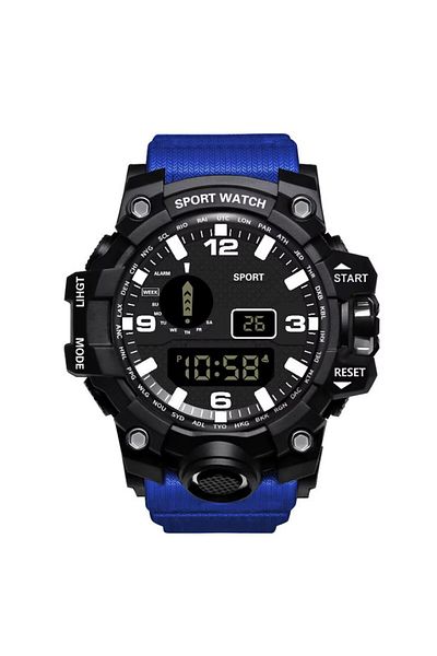 REDz Accessories Digital Watch for Men, Sporty and Fashion Style, Multiple Functions, Flexible Strap, Blue