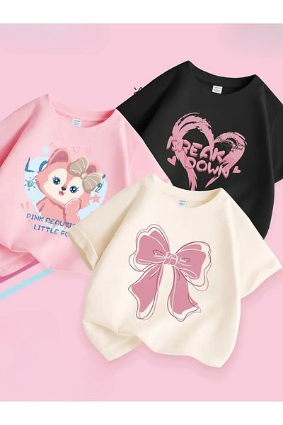 Touz Moda Μπλουζάκι με 3 ταινίες Cute Kids Design Unisex Oversize