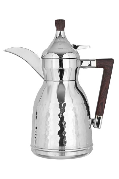 Alsaif Gallery نواف دلة سيف غاليري من الستانلس ستيل، 0.35 لتر، مقبض خشبي - فضي