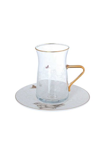 Alsaif Gallery 12-Piece Elegant Porcelain Cup Set - Transparent