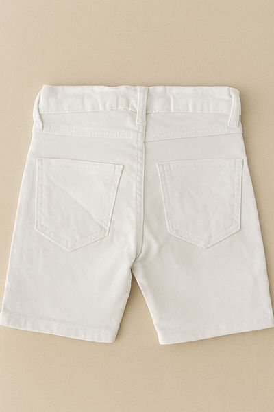 minny max White Color Kids Shorts Denim Jeans Fabric