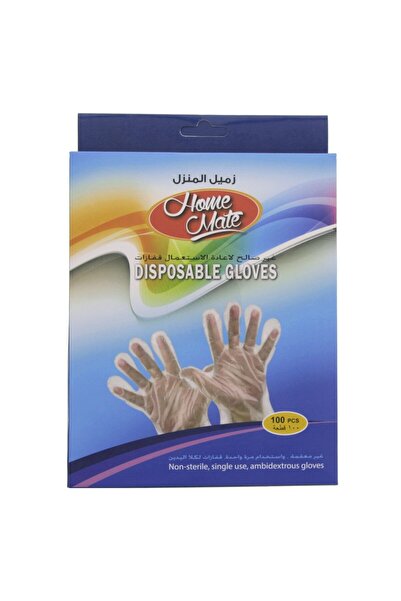 Homemate قفازات هوم ميت للاستخدام مرة واحدة، 100 قطعة - خالية من البودرة والل...