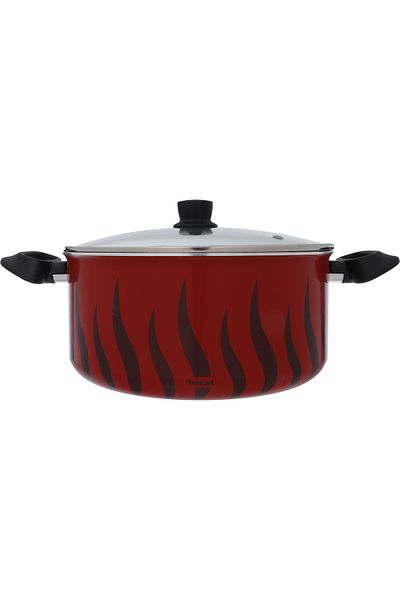 TEFAL Tempo Flam Teflon Pot Tefal, 8 Liters, 28 cm - Red