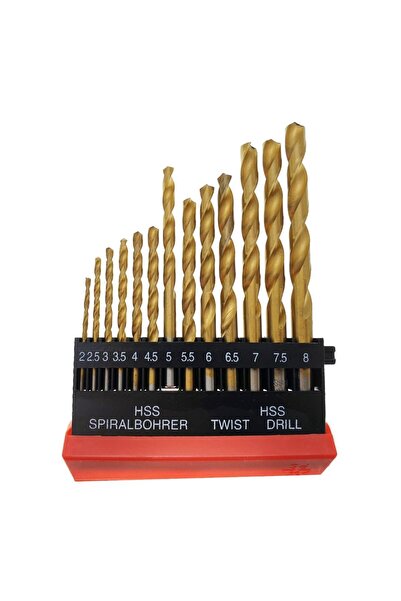 flores Set 13 burghie HSS Titan, DIN 338, pentru metal, de la 2 la 8mm, FAE-3...