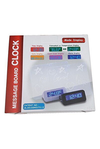 OEM Digital clock [XD-688-DC] with black message panel (19x18.5x6.5 cm)