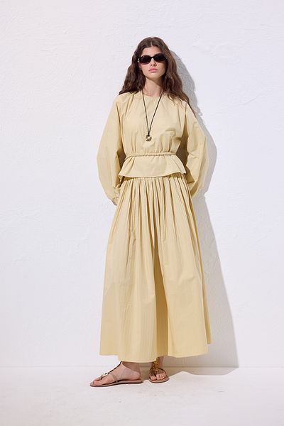 Manuka Pilified Wide Skirt Yellow