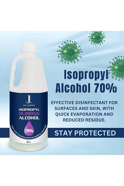 JAN LONDON Isopropyl Rubbing Alcohol 70% 2Liter | Antiseptic & Cleaner for Wounds, Surfaces & Electronics