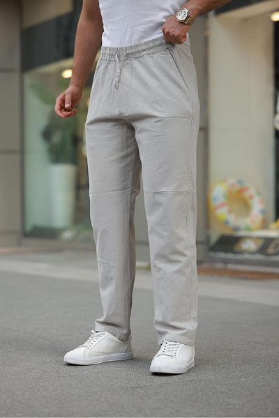 laqa Men's Raw Linen Baggy