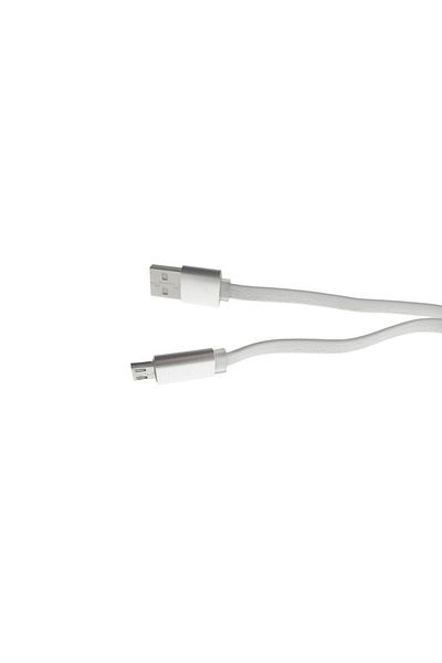OEM USB 2.0 to microUSB cable, 80 cm, flat, rubberized, white