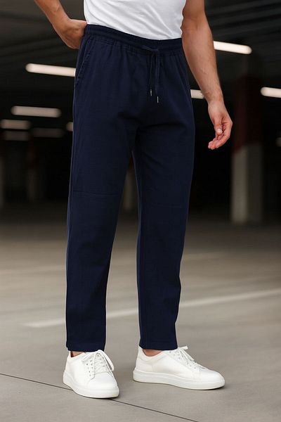 laqa Men's Raw Linen Baggy