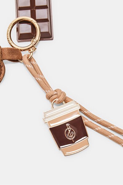 Stradivarius Coffee & croissant charm keyring