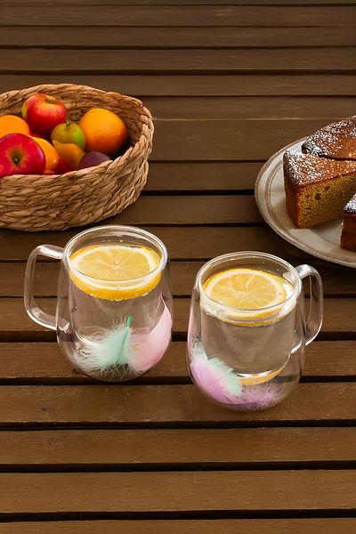 Perotti 16791 Double Feather Double Wall Mug 2 Pieces 250 ml
