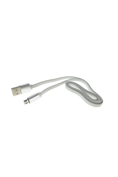 OEM USB 2.0 to microUSB cable, 80 cm, flat, rubberized, white