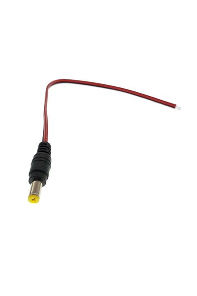 OEM Power cable with 5.5x2.5 male plug, 23 cm