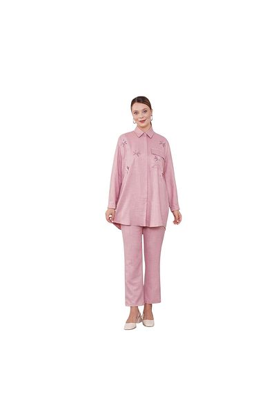 Levidor Sequined Shirt Collar Double Suit