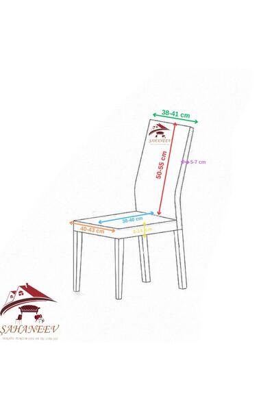 Sahaneev mikro kumaş sandalye örtüsü KAHVERENGİ (6 adet)