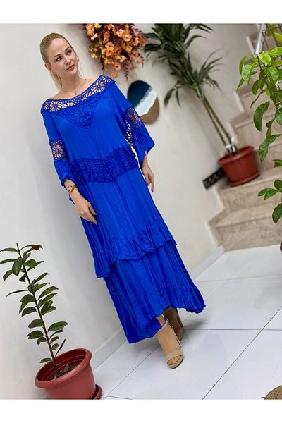 Punta Otantik Vl12008 Collar Detail Voile Dress Saks