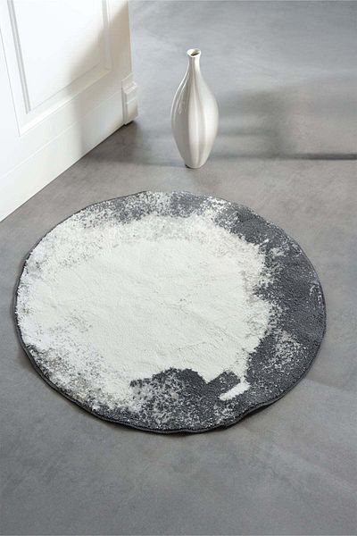 TRYOLE Χαλάκι μπάνιου Hypnos Στρογγυλό 70x70 Σκούρο Γκρι