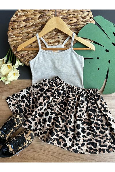 Momsbrand Leopard Crop Bottom Top Set