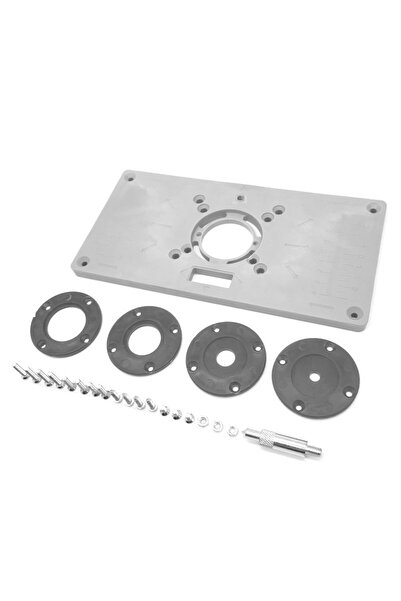 Choice1 طاولة نجارة من البلاستيك والألومنيوم الرمادي ولوحة إدخال متعددة الوظا...