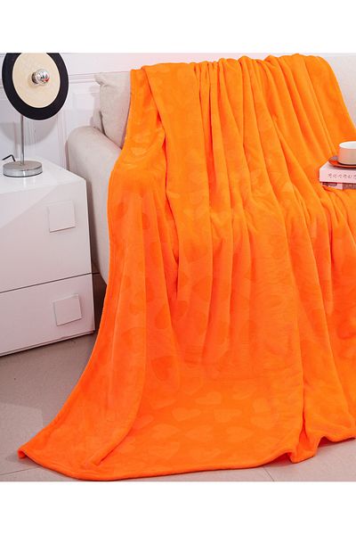 CHIRASO Cocolino CHIRASO Blanket 200x230, Heart Pattern, Soft, Colorful, for Double Bed, orange