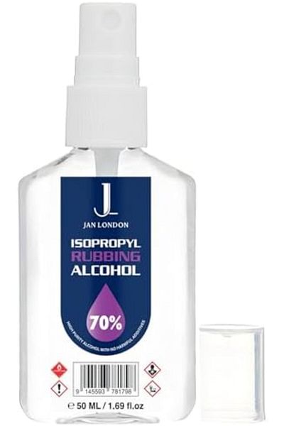 JAN LONDON Isopropyl Rubbing Alcohol 70% 50ml Spray | Antiseptic & Surface Cleaner, Quick-Drying & Residue-Free