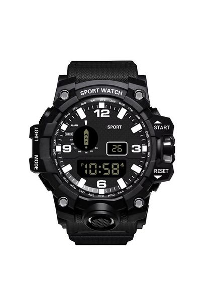REDz Accessories Digital Watch for Men, Sporty and Fashion Style, Multiple Functions, Flexible Strap, Black