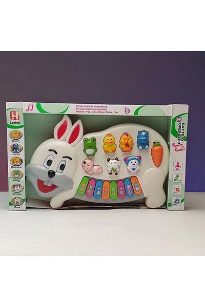 rexa Plastic Musical Learning Piano With Lights And Six Kinds Of Animal Sounds For Kids - Multi Color