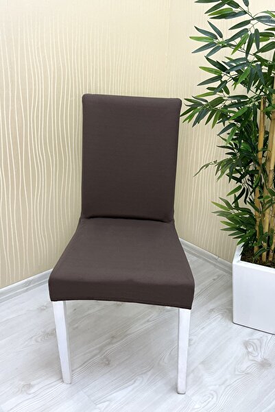 Sahaneev mikro kumaş sandalye örtüsü KAHVERENGİ (6 adet)