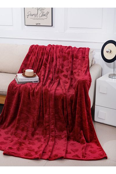 CHIRASO Cocolino CHIRASO Blanket 200x230, Heart Pattern, Soft, Colorful, for Double Bed, red