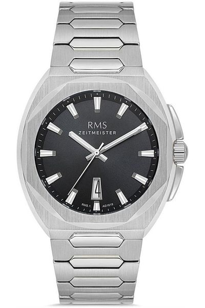RMS Zeitmeister Rms.1.Ag1619.03 Design Dial Crystal Glass Steel Band Steel Case 5 Atm Water Resistant Too