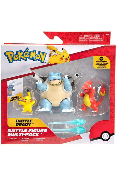 Feyza Oyuncak Pokemon Battle Pack - Blastoise Pikachu and Charmeleon Set of 3 Character Figures