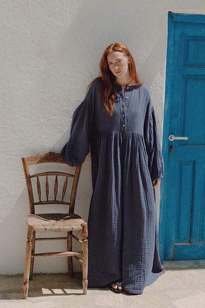 Manuka ROCHIE CASUAL MUSLINĂ CU BUTON INDIGO