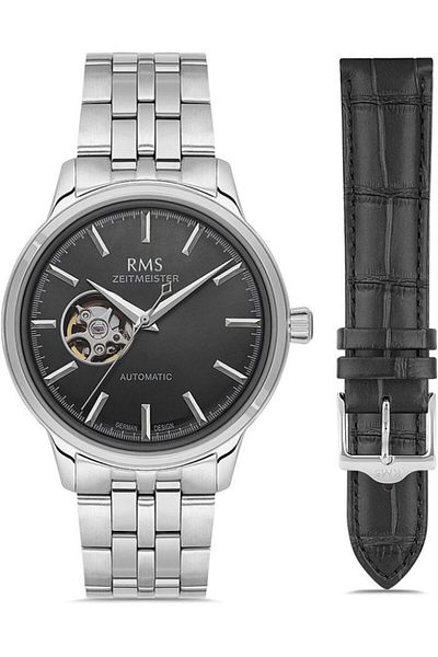RMS Zeitmeister Rms.1.Ag1637.02 Automatic Mechanism Crystal Glass Steel Cord Steel Case 5 Atm Water