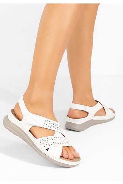 B T Shoes White Gyovanna chunky-soled sandals
