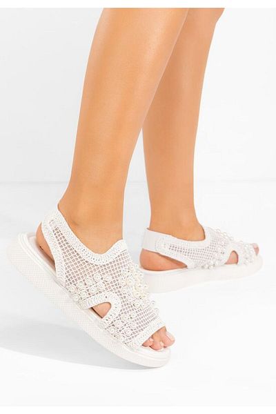 B T Shoes White Marisea thick-soled sandals