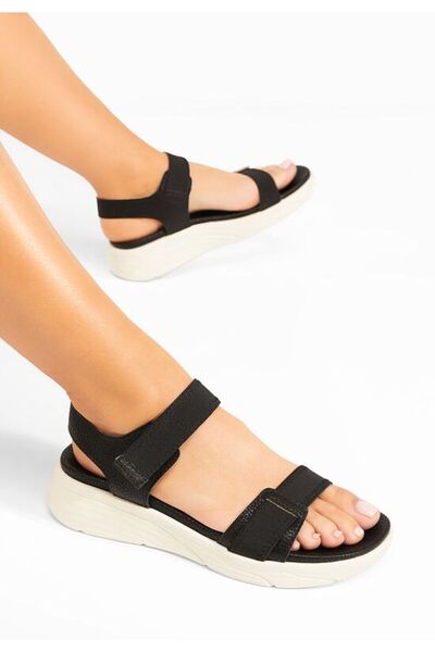 B T Shoes Sandale cu talpa ortopedica Adavana negre