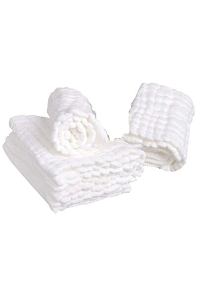 KERNOWSUN Set 5 prosoape de muselină KERNOWSUN pentru copii 30x30cm, Alb