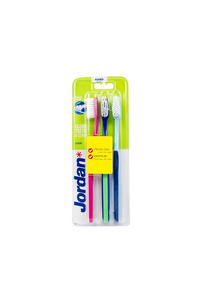 JORDAN Classic Hard Tooth Brush 3 pcs