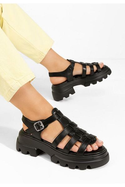 B T Shoes Sandale cu platformă Deresana negre