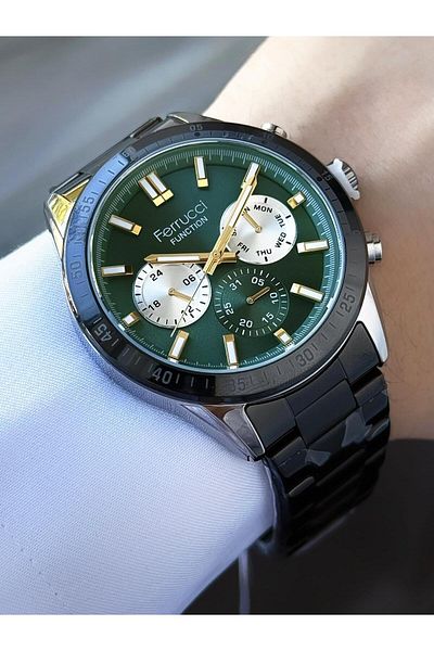 Ferrucci Men's Functions Active Metal Cord Wrist Watch