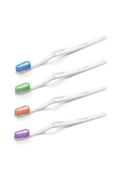 Trisa Swiss Clean Original Tooth Brushes Soft Assorted Colours 4 pcs