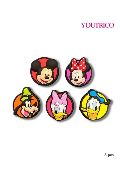 Youtrico 5pcs Cute Cartoon Jibbitz Charms for Crocs - Playful Slipper Ornament Set