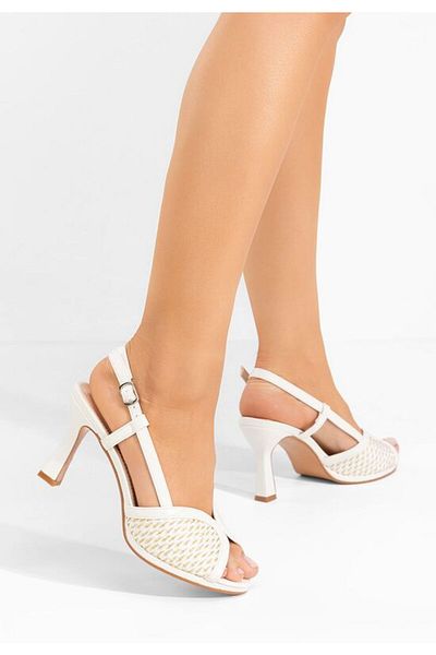 B T Shoes White Wave heeled sandals