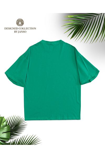 JANSO GROUP -Women's Lolo Printed Short Sleeve Tshirt Large Size Oversize Cotton