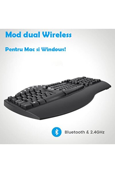 A ATAB Ergonomic/Wireless Gaming Keyboard with Split Design Dual Connectivity Bluetooth & 2.4GHz