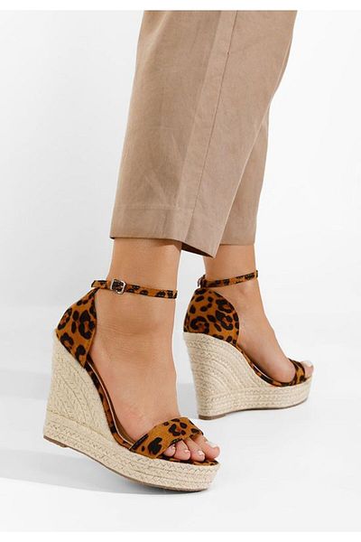 B T Shoes Dajana brown espadrille platform sandals
