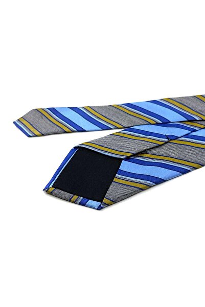 Kravatkolik Gortroe Style Сірий смугастий візерунок Італійський шовковий краватка IK1956