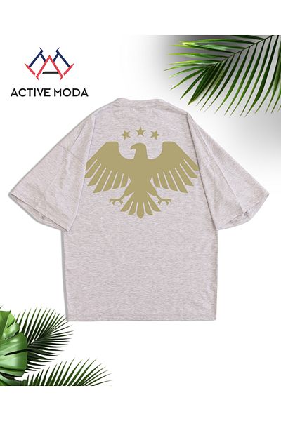 ACTIVE MODA -Men's Cotton Printed Eagle Tshirt Oversize Big Size